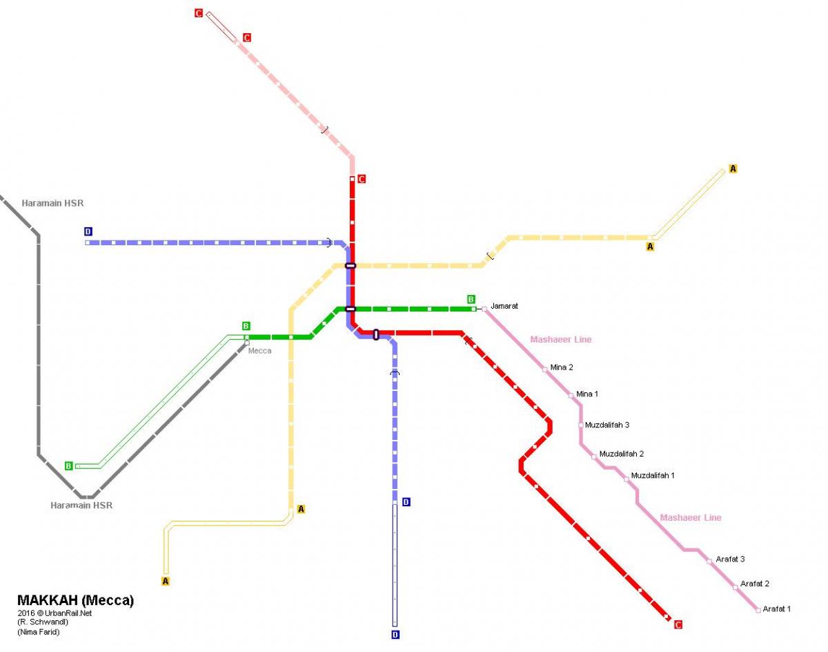 peta dari Mekah metro 