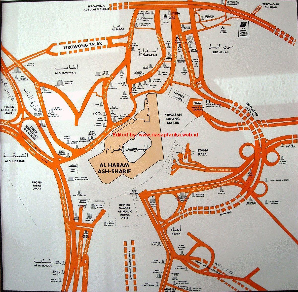 peta dari misfalah, Makkah peta